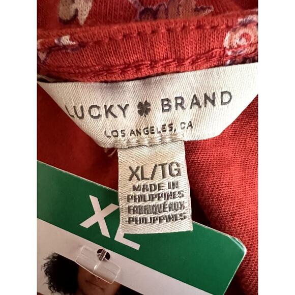 Lucky Brand Womens size XL top orange liberty floral print square neckline - Picture 9 of 12